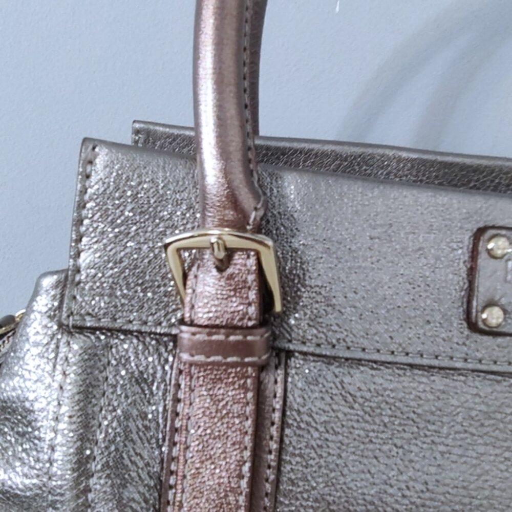 Kate Spade Cheltenham Y2K metallic Addison satchel vintage EUC - Picture 7 of 11
